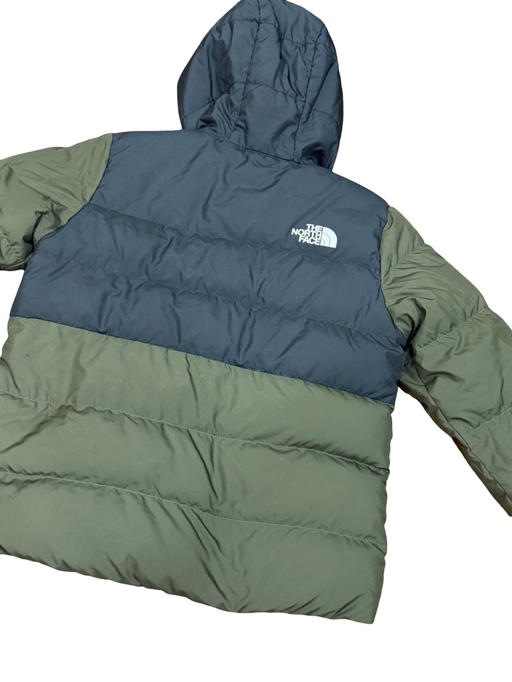 🌿 The North Face Kids 600 Fill Down Puffer Jacket Olive and Black Size Medium - Picture 12 of 15